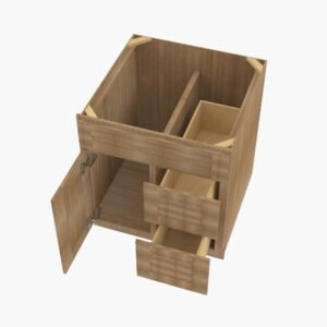 Forevermark Cabinetry  Woodland Brown Shaker AR-S3621BDR-34-1/2 Double Door 36 Inch Sink Base Combo Vanity with Right Drawer