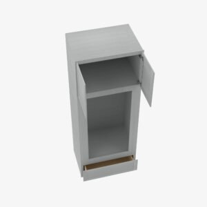 Forevermark Cabinetry Nova Light Grey Shaker 33 Inch Double Door Tall Double Oven For Microwave Cabinet