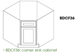 Forevermark Cabinetry  Petit Brown PR-BDCF36 Single Door Cabinets 36 Inch Base Diagonal Corner Sink & Cabinets Cabinet
