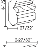 Forevermark Cabinetry  TSG  Gramercy White GW-CM96C-4 Crown Molding with Rope Detail