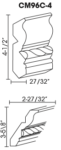 TW-CM96C-4 Crown Molding with Rope Detail | TSG Forevermark Uptown White