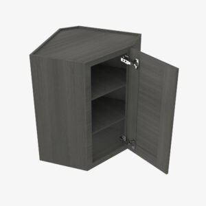 AA-WDC2412 Single Door Cabinets 24 Inch Wall Diagonal Corner Cabinet | Blaze Black Shaker