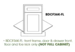 AA-BDCF36K-FL Single Door Cabinets 36 Inch Base Diagonal Corner Floor Cabinet | Blaze Black Shaker