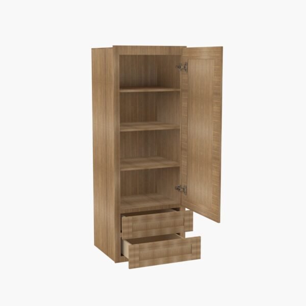 Forevermark-AR-W2D1860-Single-Door-Cabinets-18-Inch-Wall-Cabinet-With-2-Built-In-Drawers-Woodland-Brown-Shaker-Brown-18-Inch-Cabinet-2