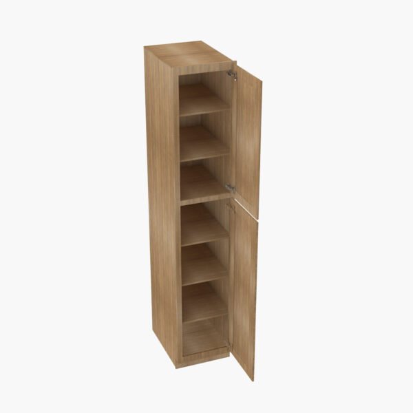 Forevermark-AR-WP1896-Double-Door-18-Inch-Tall-Wall-Pantry-Cabinet-Woodland-Brown-Shaker-Brown-18-Inch-Cabinet