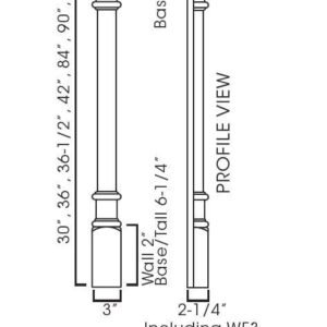 Forevermark Cabinetry  TSG  Townplace Cerema TQ-POLE28-W336 Half Decor Leg Including WF3