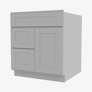 Forevermark Cabinetry  Lait Grey Shaker AB-S3621BDL-34-1/2 Double Door 36 Inch Sink Base Combo Vanity with Left Drawer