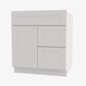 Forevermark Cabinetry  Ice White Shaker AW-S3021DR-34-1/2 Single Door Cabinets 30 Inch Combo Vanity with Right Drawer