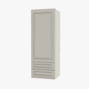 SL-W2D1860 Single Door Cabinets 18 Inch Wall Cabinet With 2 Built-In Drawers | Signature Pearl