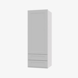 TW-W2D1848 Single Door Cabinets 18 Inch Wall Cabinet With 2 Built-In Drawers | Uptown White