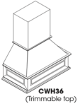 Forevermark Cabinetry  Signature Pearl SL-CWH36 36 Inch Wall Range Hood Cabinet with Trimmable Top