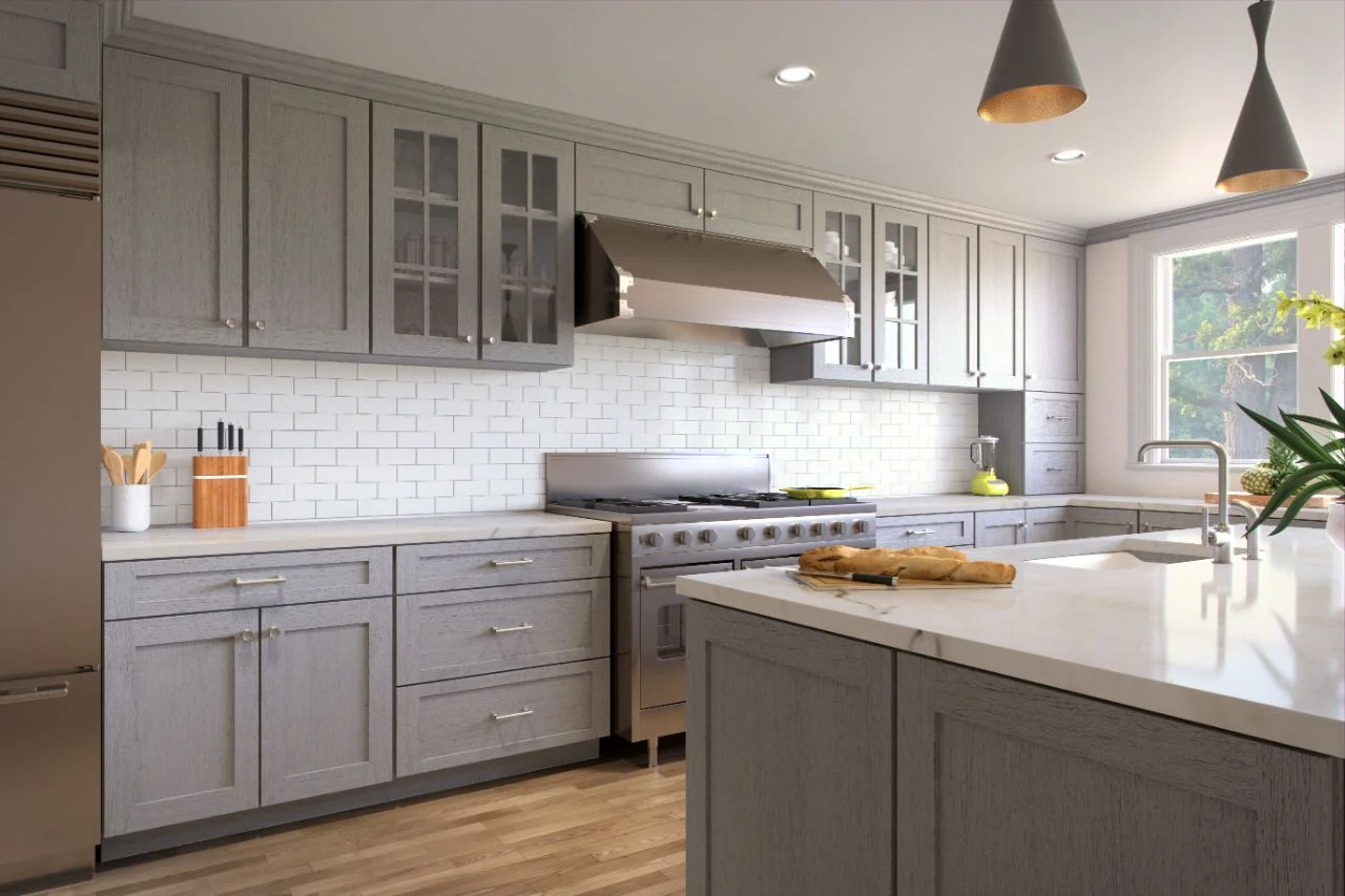 Forevermark Nova Light Grey Shaker Cabinets