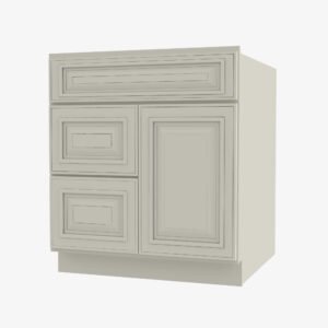 Forevermark Cabinetry  Signature Pearl SL-S3621BDL-34-1/2 Double Door 36 Inch Sink Base Combo Vanity with Left Drawer