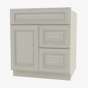 Forevermark Cabinetry  Signature Pearl SL-S3621BDR-34-1/2 Double Door 36 Inch Sink Base Combo Vanity with Right Drawer