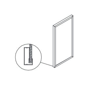 GoldenHome Glass Door Kitchen Cabinets Frameless Yellow Oak