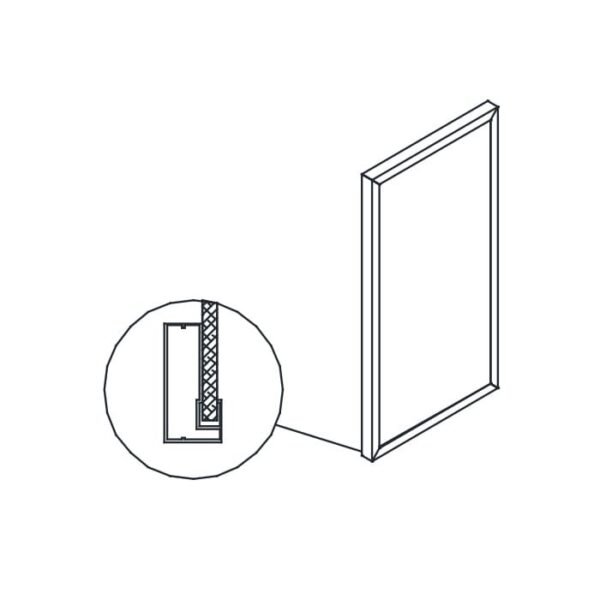 GoldenHome Glass Door Kitchen Cabinets Frameless Yellow Oak