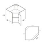 GoldenHome Diagonal Corner Sink Frameless Yellow Oak