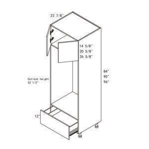 GoldenHome Oven And Pantry Cabinet Frameless Yellow Oak