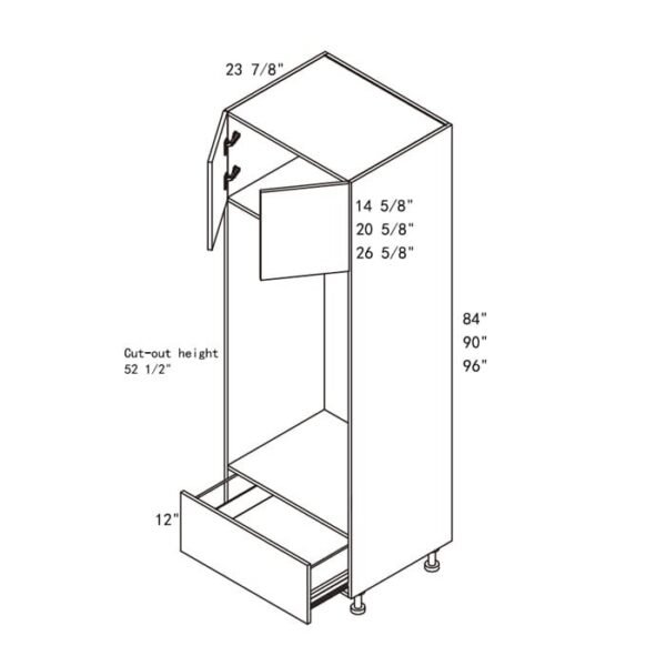 GoldenHome Oven And Pantry Cabinet Frameless Yellow Oak
