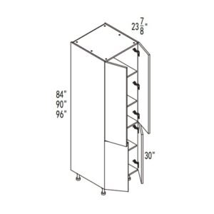 GoldenHome Wall Pantry Frameless Yellow Oak