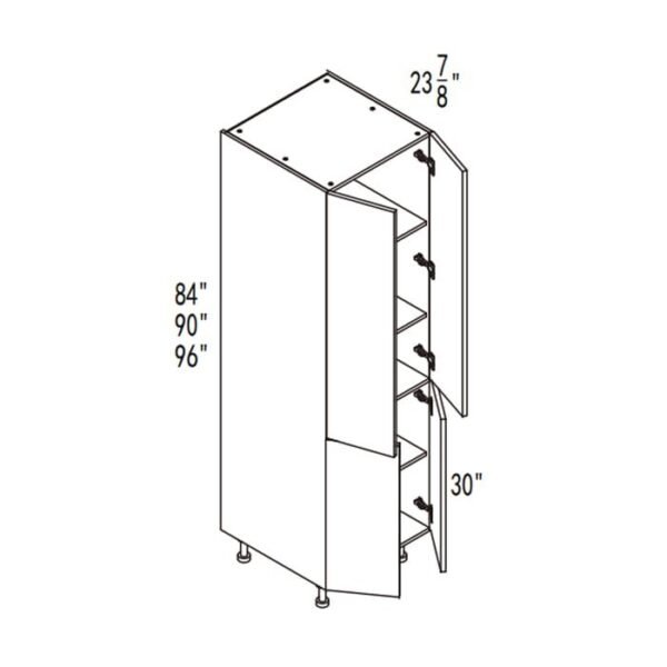 GoldenHome Wall Pantry Frameless Yellow Oak