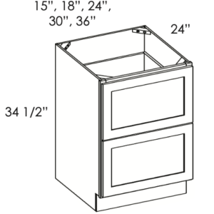 AZ-2DB36 2 36 Inch 2 Drawer Pack Base Cabinet