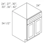 CZ-SB36B Double Door 36 Inch Sink Base Cabinet | Cullian Champagne