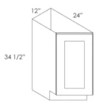 CZ-BTC12L Single Door Cabinets 12 Inch Base Base Transitional Cabinet Left | Cullian Champagne