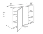AE-WBLC30/33-3036 Single Door Cabinets 30 Inch Wall Blind Corner Cabinet | Estate Brown Shaker