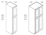 CZ-WP1884 Double Door 18 Inch Tall Wall Pantry Cabinet | Cullian Champagne