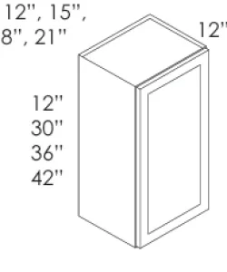 CZ-W0930 Single Door Cabinets 9 Inch Wall Cabinet | Cullian Champagne