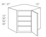AE-WDC2430 Single Door Cabinets 24 Inch Wall Diagonal Corner Cabinet | Estate Brown Shaker